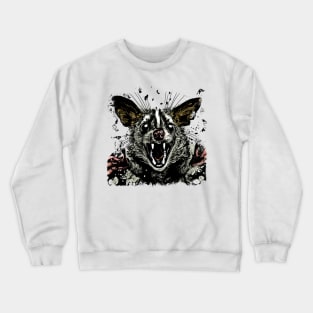 Angry Possum Howling Crewneck Sweatshirt